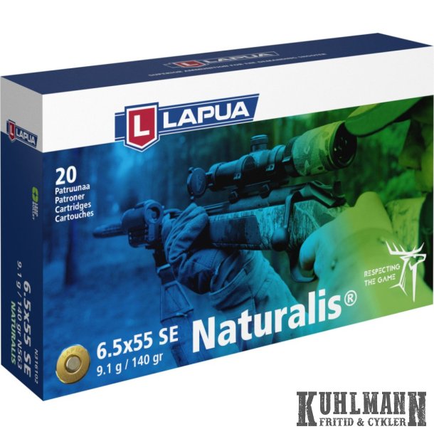Lapua Naturalis *Blyfri* 6,5x55 - 9,1 g / 140 gr - ske  20 stk